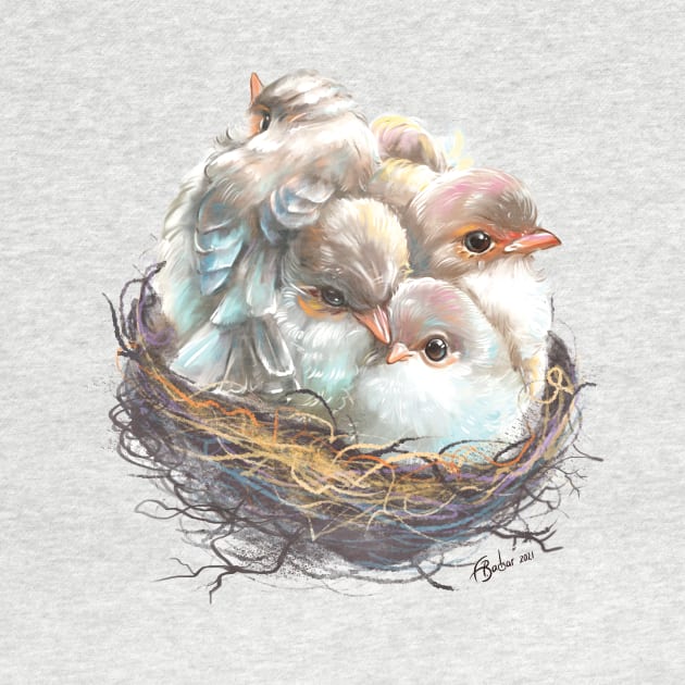 Birds on the nest by Alla